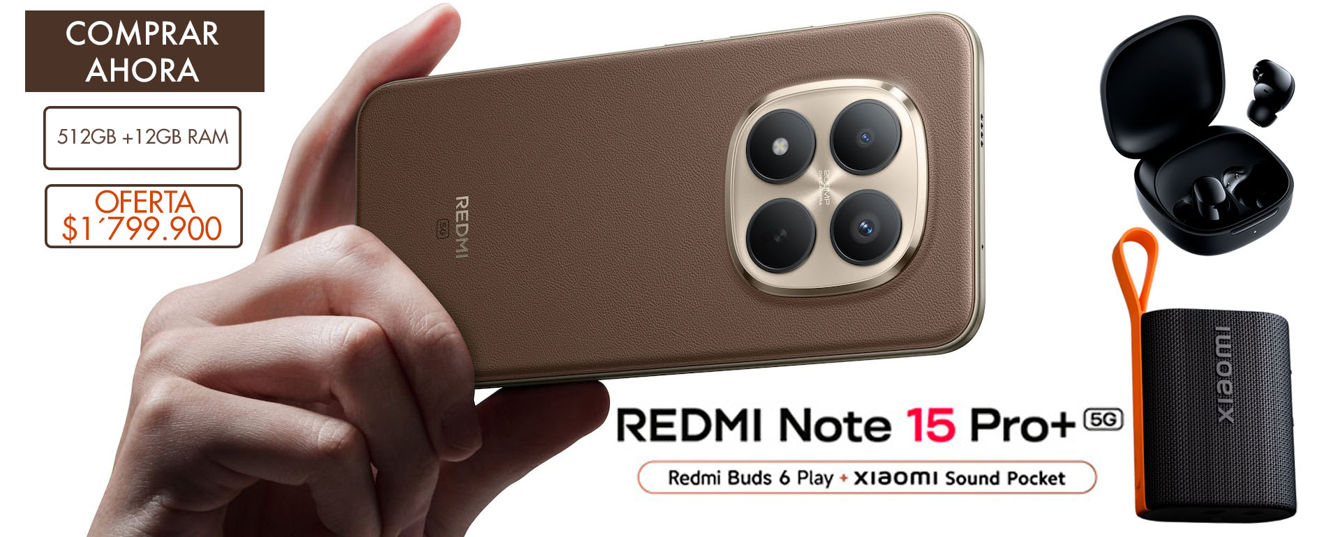 Redmi Note 15 Pro Plus 5G smartphone premium con cámara de 200 MP, pantalla AMOLED y alto rendimiento.